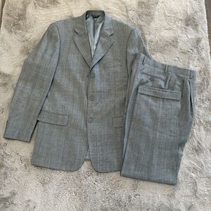 San Tropez Uomo Men's‎ Suit 40L Gray Super 140s Merino Wool 2-Piece Classic Fit